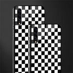 black & white check pattern glass case for samsung galaxy a70 image-2