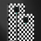 black & white check pattern glass case for poco m2 pro image-2