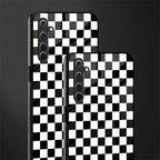 black & white check pattern glass case for realme 6i image-2
