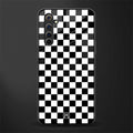 black & white check pattern glass case for realme 6i image