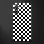 black & white check pattern glass case for realme 6i image
