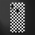 black & white check pattern glass case for redmi 7redmi y3 image
