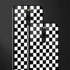 black & white check pattern glass case for redmi 8 image-2