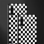 black & white check pattern glass case for mi a3 redmi a3 image-2