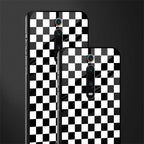 black & white check pattern glass case for redmi k20 pro image-2