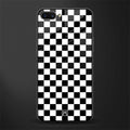 black & white check pattern glass case for realme c1 image