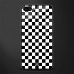black & white check pattern glass case for realme c1 image