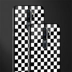 black & white check pattern glass case for oppo a9 2020 image-2