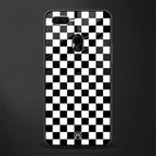 black & white check pattern glass case for oppo a7 image