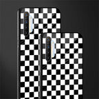 black & white check pattern glass case for realme x2 image-2