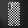 black & white check pattern glass case for realme x2 image