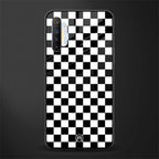 black & white check pattern glass case for realme x2 image
