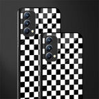 black & white check pattern glass case for oppo f19 image-2