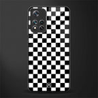 black & white check pattern glass case for xiaomi 11i 5g image