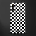 black & white check pattern glass case for realme x50 pro image