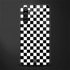 black & white check pattern glass case for realme x50 pro image
