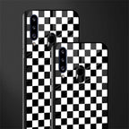 black & white check pattern glass case for samsung galaxy a20s image-2