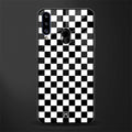 black & white check pattern glass case for samsung galaxy a20s image