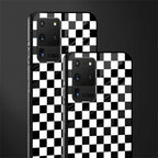 black & white check pattern glass case for samsung galaxy s20 ultra image-2