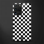 black & white check pattern glass case for samsung galaxy s20 ultra image