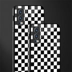 black & white check pattern glass case for oneplus nord 2 5g image-2