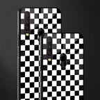 black & white check pattern glass case for vivo y17 image-2