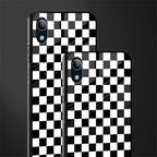 black & white check pattern glass case for vivo y91i image-2