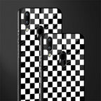 black & white check pattern glass case for vivo y95 image-2