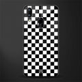 black & white check pattern glass case for vivo y91 image