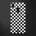 black & white check pattern glass case for vivo y93 image