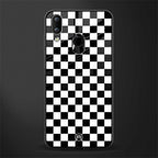 black & white check pattern glass case for vivo y93 image