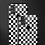 black & white check pattern glass case for samsung galaxy a21s image-2