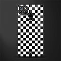 black & white check pattern glass case for realme narzo 30a image