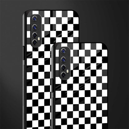 black & white check pattern glass case for realme narzo 20 pro image-2