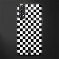 black & white check pattern glass case for realme narzo 20 pro image