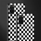 black & white check pattern glass case for samsung galaxy s20 plus image-2