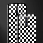 black & white check pattern glass case for realme x2 pro image-2