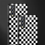 black & white check pattern glass case for vivo y20i vivo y20t image-2