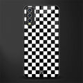 black & white check pattern glass case for vivo y20svivo y20avivo y20g image