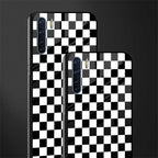 black & white check pattern glass case for oppo f15 image-2