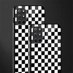 black & white check pattern glass case for oneplus 8t image-2