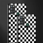 black & white check pattern glass case for realme 7i image-2
