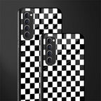 black & white check pattern glass case for oppo reno 4 pro image-2