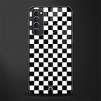 black & white check pattern glass case for oppo reno 4 pro image