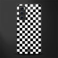 black & white check pattern glass case for vivo v20 se image