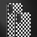 black & white check pattern glass case for samsung galaxy s20 fe image-2