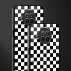 black & white check pattern glass case for mi 10i image-2
