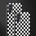 black & white check pattern glass case for realme x7 image-2