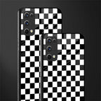 black & white check pattern glass case for realme x7 pro image-2
