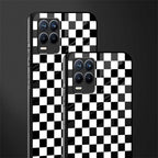 black & white check pattern glass case for realme 8 pro image-2